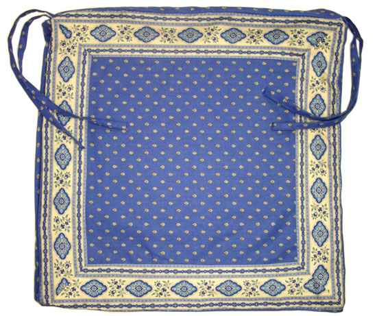 Provence Seat Cover with Ties (Esterel. blue) - Click Image to Close
